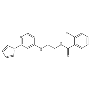 N-(2-((6-(1H-pyrrol-1-yl)pyrimidin-4-yl)amino)ethyl)-2-chlorobenzamide结构式