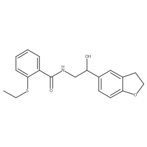 N-(2-(2,3-dihydrobenzofuran-5-yl)-2-hydroxyethyl)-2-(ethylthio)benzamide Structure