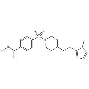 methyl 4-((4-(((1-methyl-1H-imidazol-2-yl)thio)methyl)piperidin-1-yl)sulfonyl)benzoate结构式