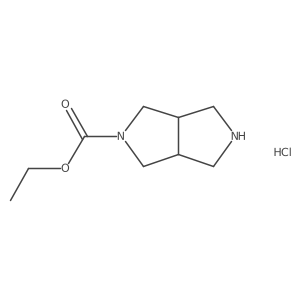 Ethyl octahydropyrrolo[3,4-c]pyrrole-2-carboxylate hydrochloride结构式