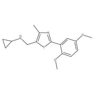 N-((2-(2,5-dimethoxyphenyl)-4-methylthiazol-5-yl)methyl)cyclopropanamine Structure