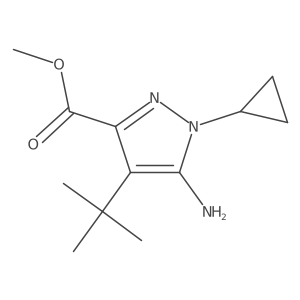 methyl 5-amino-4-tert-butyl-1-cyclopropyl-1H-pyrazole-3-carboxylate结构式