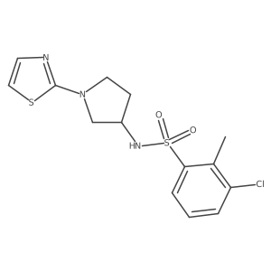 3-chloro-2-methyl-N-(1-(thiazol-2-yl)pyrrolidin-3-yl)benzenesulfonamide结构式