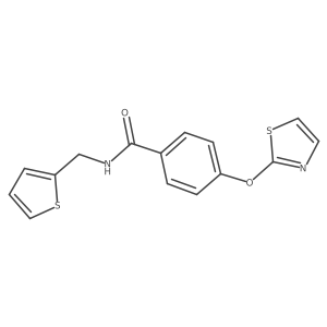 4-(thiazol-2-yloxy)-N-(thiophen-2-ylmethyl)benzamide结构式
