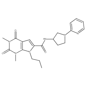1,3-dimethyl-2,4-dioxo-7-propyl-N-(1-(pyridin-2-yl)pyrrolidin-3-yl)-2,3,4,7-tetrahydro-1H-pyrrolo[2,3-d]pyrimidine-6-carboxamide Structure