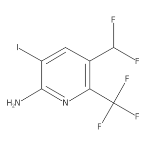 5-(Difluoromethyl)-3-iodo-6-(trifluoromethyl)pyridin-2-amine结构式
