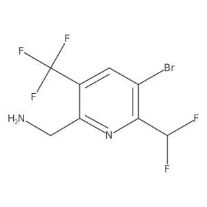 2-(Aminomethyl)-5-bromo-6-(difluoromethyl)-3-(trifluoromethyl)pyridine Structure