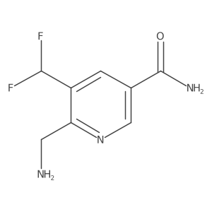 2-(Aminomethyl)-3-(difluoromethyl)pyridine-5-carboxamide结构式