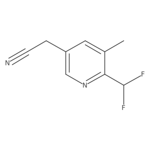 2-(Difluoromethyl)-3-methylpyridine-5-acetonitrile Structure