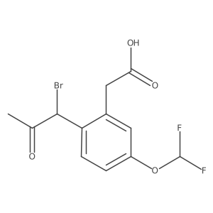 2-(1-Bromo-2-oxopropyl)-5-(difluoromethoxy)phenylacetic acid Structure