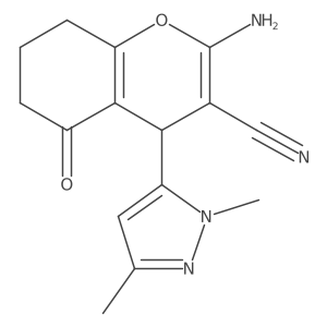 2-amino-4-(1,3-dimethyl-1H-pyrazol-5-yl)-5-oxo-5,6,7,8-tetrahydro-4H-chromene-3-carbonitrile Structure