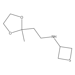 N-[2-(2-Methyl-1,3-dioxolan-2-yl)ethyl]thietan-3-amine结构式