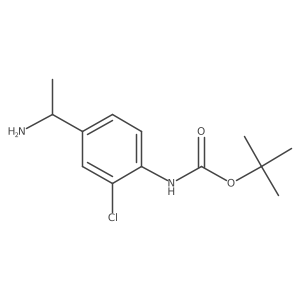 tert-butyl N-[4-(1-aminoethyl)-2-chlorophenyl]carbamate结构式