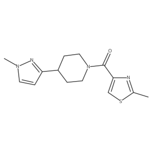 (4-(1-methyl-1H-pyrazol-3-yl)piperidin-1-yl)(2-methylthiazol-4-yl)methanone Structure