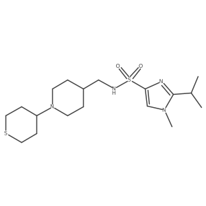 2-isopropyl-1-methyl-N-((1-(tetrahydro-2H-thiopyran-4-yl)piperidin-4-yl)methyl)-1H-imidazole-4-sulfonamide Structure