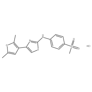 4-(2,5-dimethylfuran-3-yl)-N-(4-(methylsulfonyl)phenyl)thiazol-2-amine hydrochloride结构式