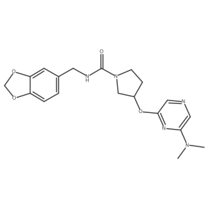 N-(benzo[d][1,3]dioxol-5-ylmethyl)-3-((6-(dimethylamino)pyrazin-2-yl)oxy)pyrrolidine-1-carboxamide Structure