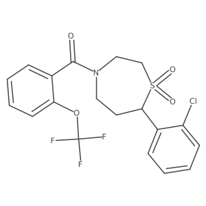 (7-(2-Chlorophenyl)-1,1-dioxido-1,4-thiazepan-4-yl)(2-(trifluoromethoxy)phenyl)methanone Structure