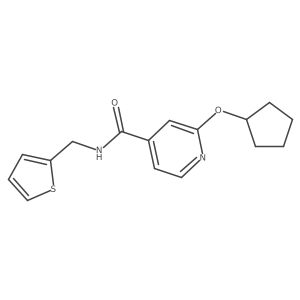 2-(cyclopentyloxy)-N-(thiophen-2-ylmethyl)isonicotinamide Structure