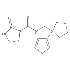 2-oxo-N-((1-(thiophen-3-yl)cyclopentyl)methyl)imidazolidine-1-carboxamide结构式