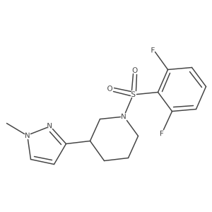 1-((2,6-difluorophenyl)sulfonyl)-3-(1-methyl-1H-pyrazol-3-yl)piperidine结构式