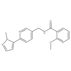 2-methoxy-N-((6-(1-methyl-1H-pyrazol-5-yl)pyridin-3-yl)methyl)nicotinamide结构式