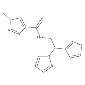 N-(2-(1H-pyrazol-1-yl)-2-(thiophen-3-yl)ethyl)-1-methyl-1H-1,2,3-triazole-4-carboxamide结构式