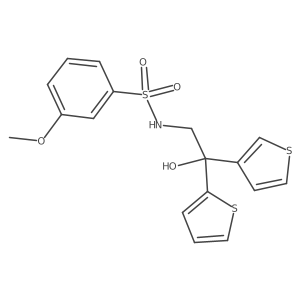 N-(2-hydroxy-2-(thiophen-2-yl)-2-(thiophen-3-yl)ethyl)-3-methoxybenzenesulfonamide结构式
