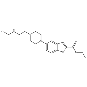 Ethyl 5-(4-(2-((chloromethyl)amino)ethyl)piperazin-1-yl)benzofuran-2-carboxylate结构式