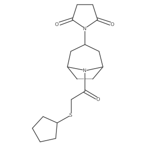1-((1R,5S)-8-(2-(cyclopentylthio)acetyl)-8-azabicyclo[3.2.1]octan-3-yl)pyrrolidine-2,5-dione结构式