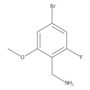 (4-Bromo-2-fluoro-6-methoxyphenyl)methanamine结构式
