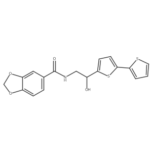 N-(2-{[2,2'-bithiophene]-5-yl}-2-hydroxyethyl)-2H-1,3-benzodioxole-5-carboxamide结构式