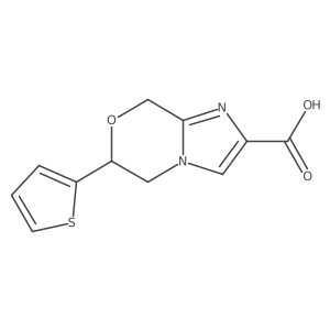 6-(thiophen-2-yl)-5,6-dihydro-8H-imidazo[2,1-c][1,4]oxazine-2-carboxylic acid结构式