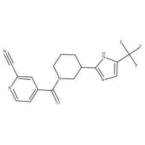 4-{3-[4-(trifluoromethyl)-1H-imidazol-2-yl]piperidine-1-carbonyl}pyridine-2-carbonitrile Structure