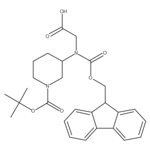 2-[9H-Fluoren-9-ylmethoxycarbonyl-[1-[(2-methylpropan-2-yl)oxycarbonyl]piperidin-3-yl]amino]acetic acid结构式