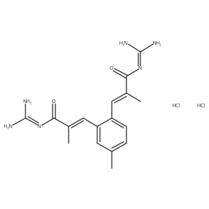3-(2-(3-guanidino-2-methyl-3-oxo-propenyl)-5-methylphenyl)-N-isopropylidene-2-methyl-acrylamide dihydrochloride结构式