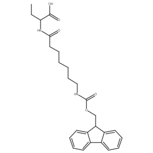 (2S)-2-[7-({[(9H-fluoren-9-yl)methoxy]carbonyl}amino)heptanamido]butanoic acid Structure