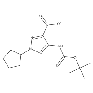 tert-butyl N-(1-cyclopentyl-3-nitropyrazol-4-yl)carbamate结构式
