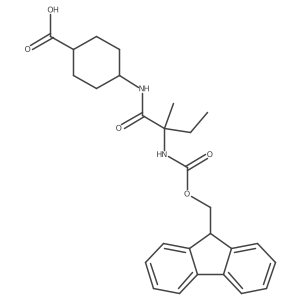 4-[2-({[(9H-fluoren-9-yl)methoxy]carbonyl}amino)-2-methylbutanamido]cyclohexane-1-carboxylic acid结构式