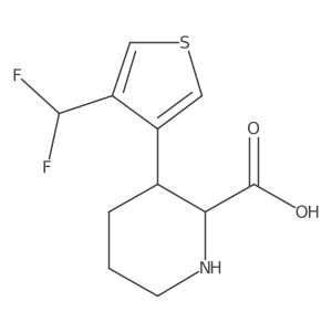 3-[4-(Difluoromethyl)thiophen-3-yl]piperidine-2-carboxylic acid结构式