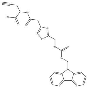2-(2-{2-[({[(9H-fluoren-9-yl)methoxy]carbonyl}amino)methyl]-1,3-thiazol-4-yl}acetamido)pent-4-ynoic acid Structure