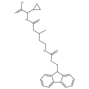 2-cyclopropyl-2-[5-({[(9H-fluoren-9-yl)methoxy]carbonyl}amino)-3-methylpentanamido]acetic acid结构式