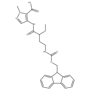 4-[4-({[(9H-fluoren-9-yl)methoxy]carbonyl}amino)-2-methoxybutanamido]-1-methyl-1H-pyrazole-5-carboxylic acid Structure