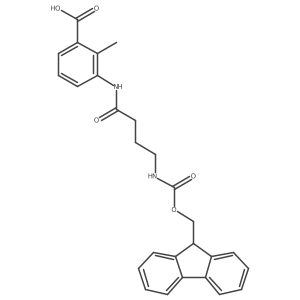 3-[4-({[(9H-fluoren-9-yl)methoxy]carbonyl}amino)butanamido]-2-methylbenzoic acid Structure