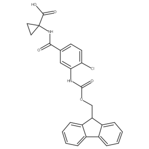 1-[4-chloro-3-({[(9H-fluoren-9-yl)methoxy]carbonyl}amino)benzamido]cyclopropane-1-carboxylic acid结构式
