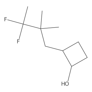 2-(3,3-Difluoro-2,2-dimethylbutyl)cyclobutan-1-ol结构式