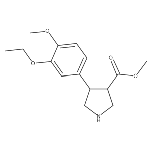 Methyl 4-(3-ethoxy-4-methoxyphenyl)pyrrolidine-3-carboxylate结构式