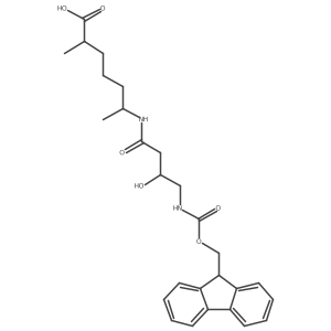 6-[4-({[(9H-fluoren-9-yl)methoxy]carbonyl}amino)-3-hydroxybutanamido]-2-methylheptanoic acid结构式