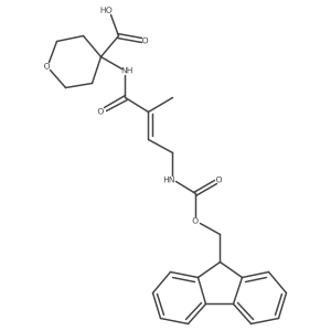 4-[4-({[(9H-fluoren-9-yl)methoxy]carbonyl}amino)-2-methylbut-2-enamido]oxane-4-carboxylic acid结构式