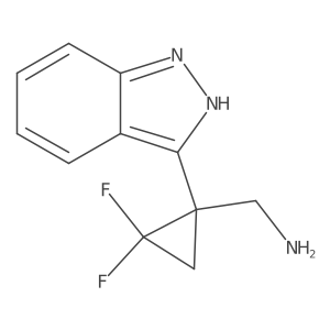 [2,2-difluoro-1-(1H-indazol-3-yl)cyclopropyl]methanamine结构式